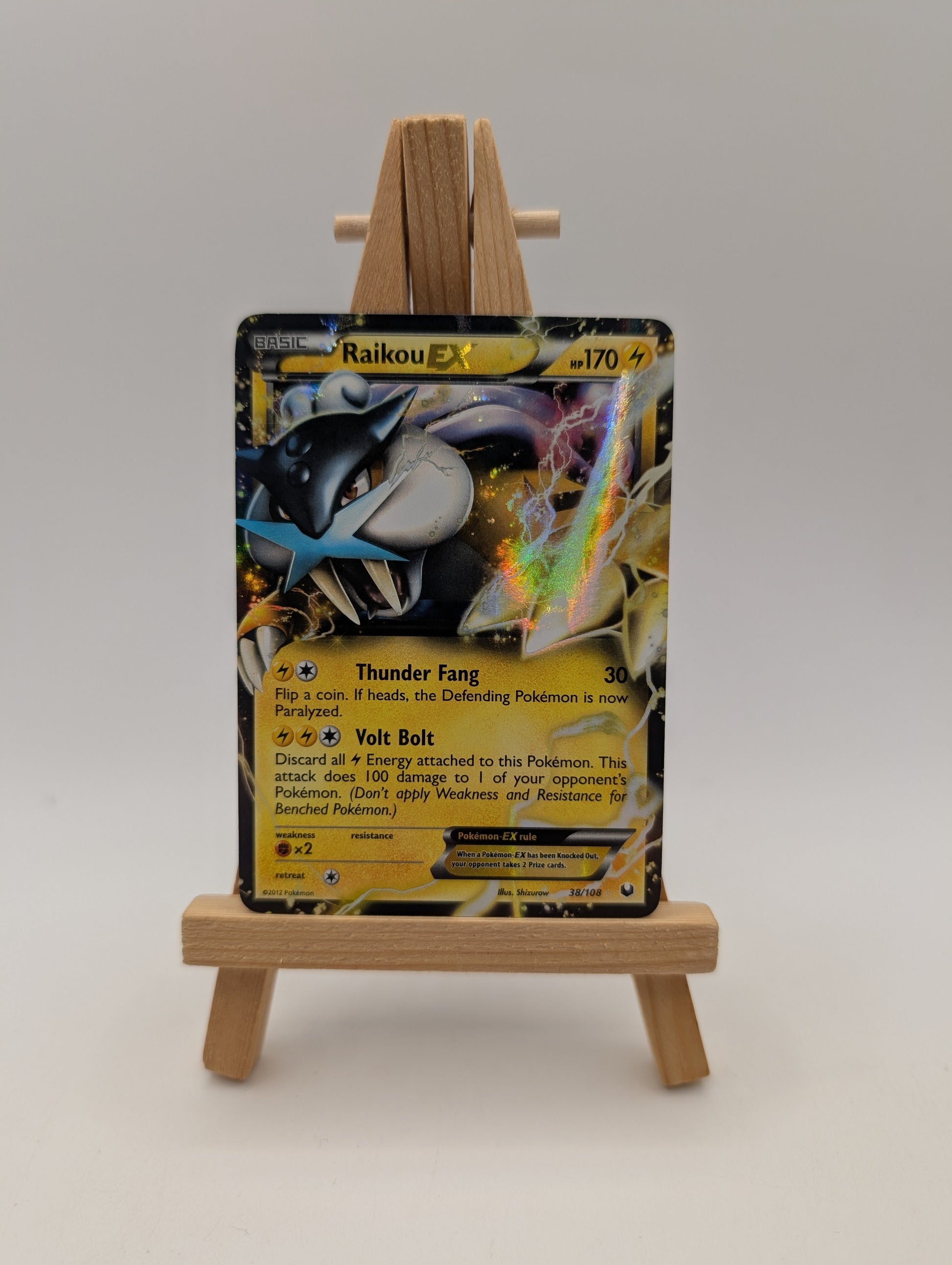 Raikou EX 38/108 XY Dark Explorers Vintage Extended Art Pokemon Card 2012 FRENLY BRICKS - Open 7 Days