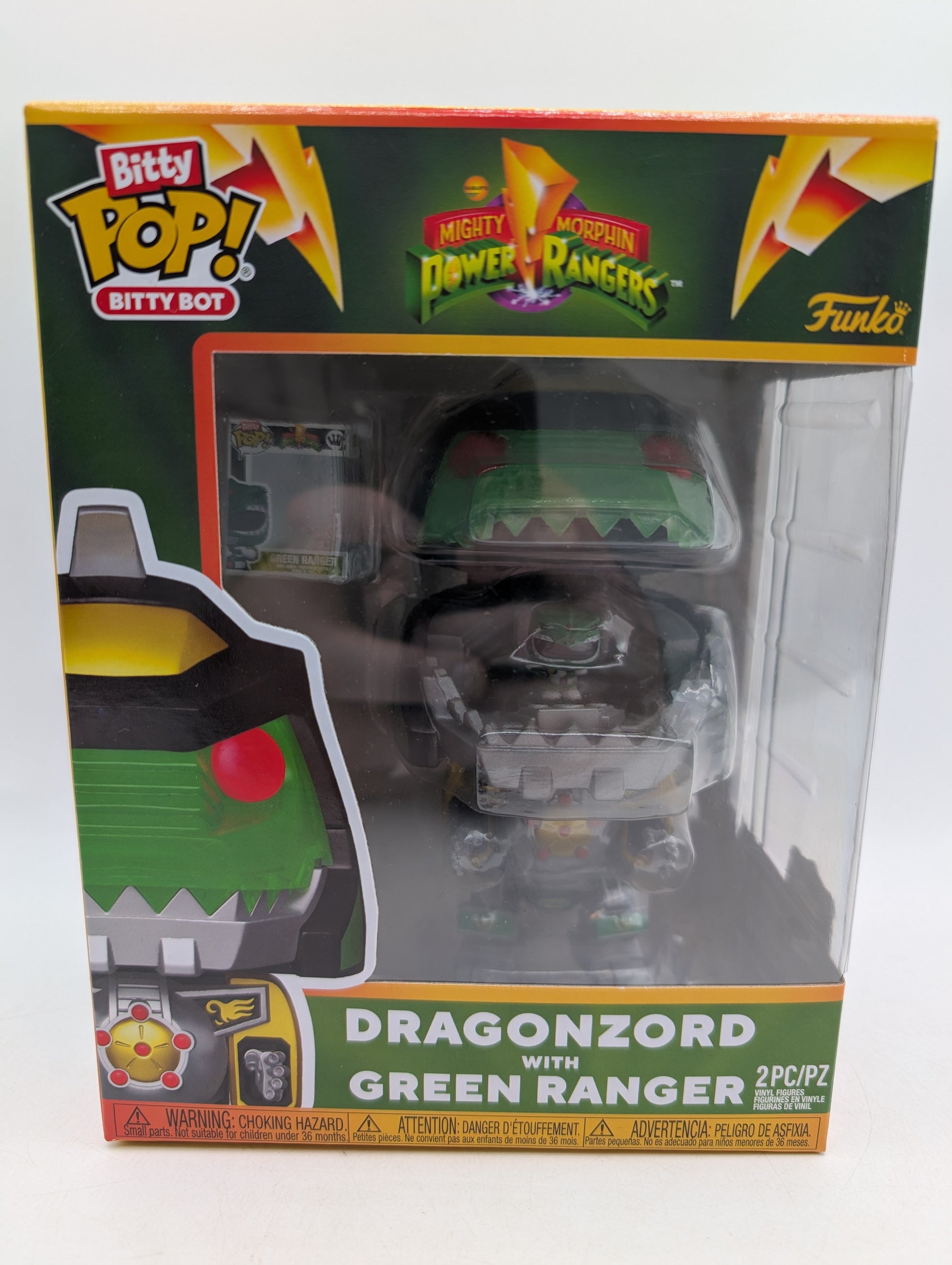 Bitty POP! Mighty Morphin Power Rangers Dragonzord with Green Ranger 2Pc image 1