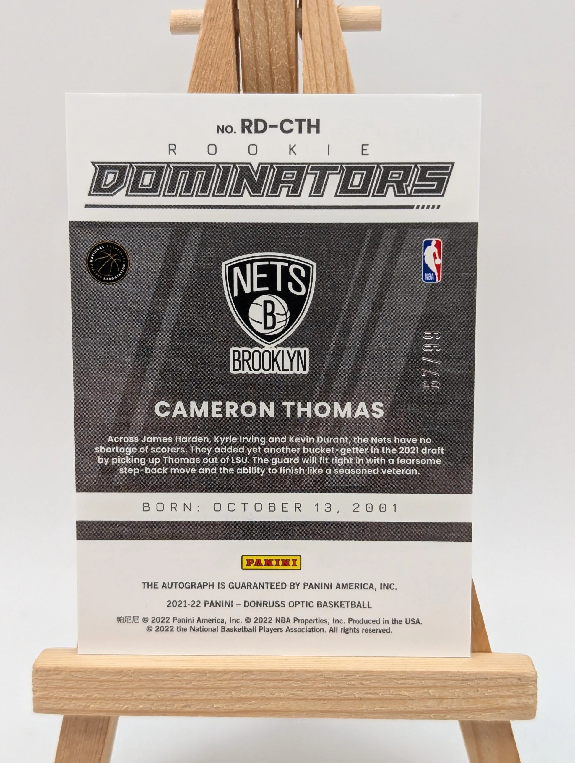 2021-22 Donruss Optic Dominators Signatures Cameron Thomas RC /99 FRENLY BRICKS - Open 7 Days