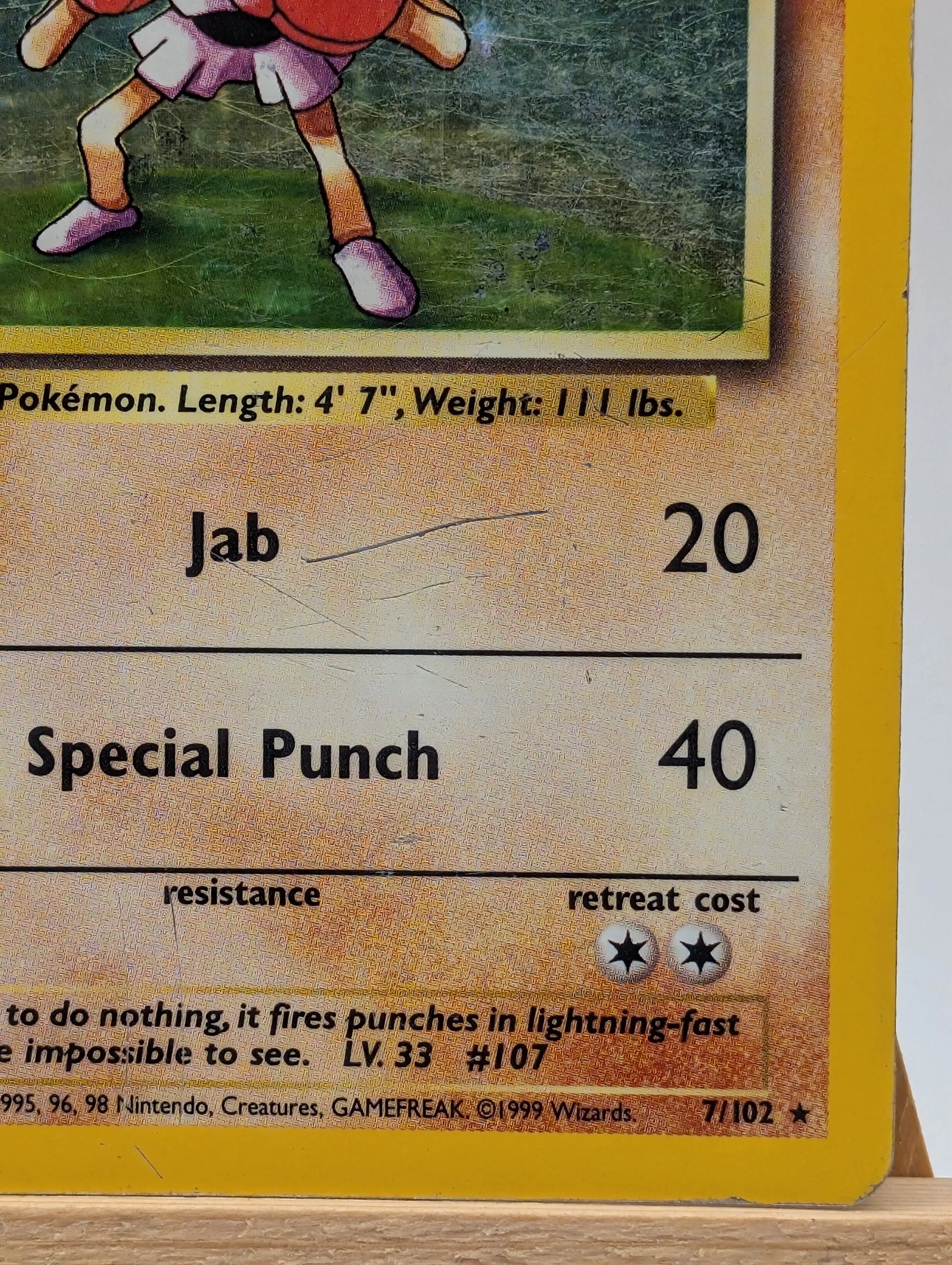 Pokémon TCG Hitmonchan Base Set 7/102 Holo Unlimited Holo Rare HP FRENLY BRICKS - Open 7 Days