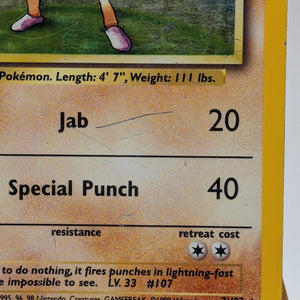 Pokémon TCG Hitmonchan Base Set 7/102 Holo Unlimited Holo Rare HP FRENLY BRICKS - Open 7 Days