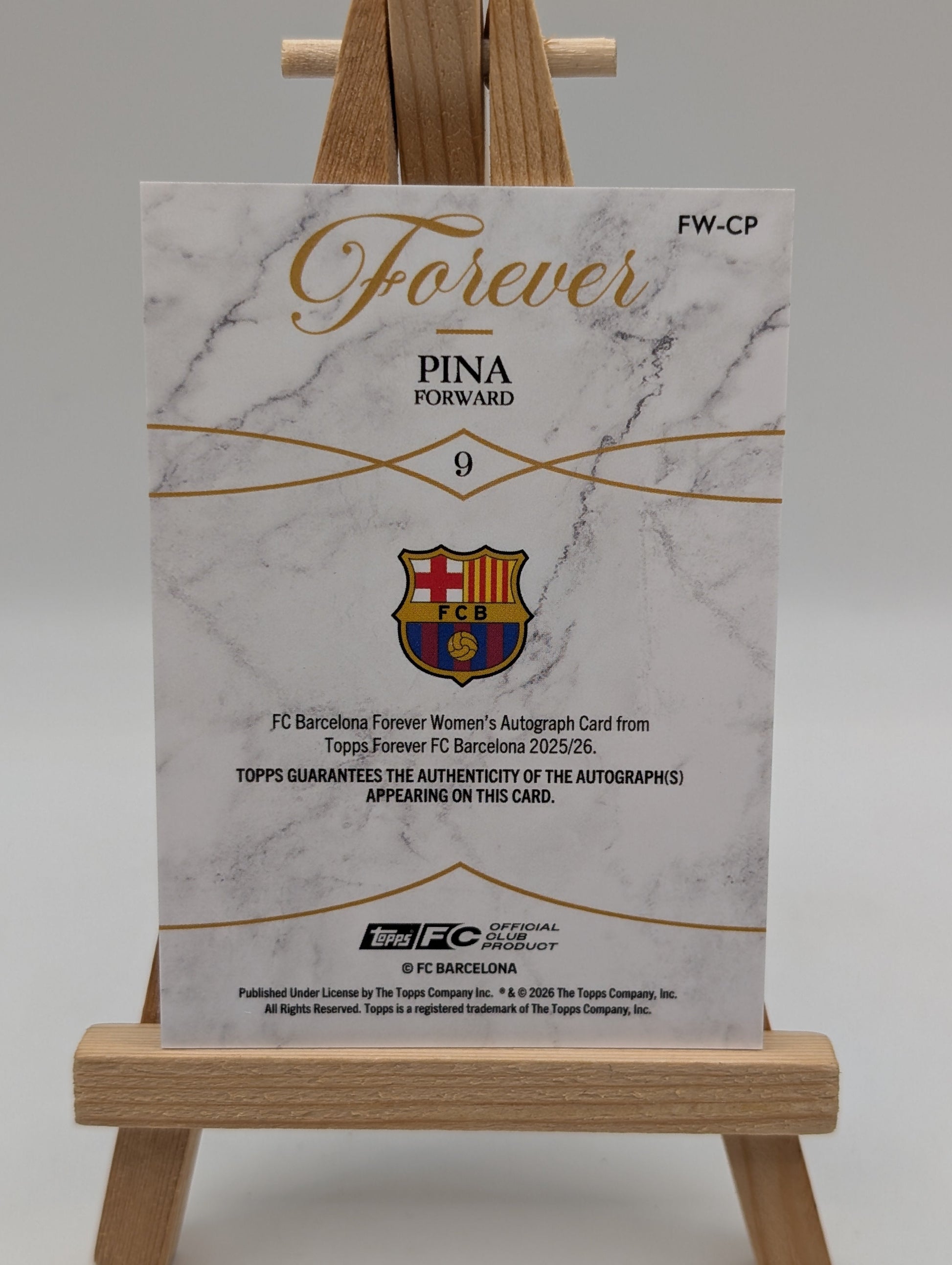 Topps Barcelona Forever Claudia Pina Auto /99 FRENLY BRICKS - Open 7 Days