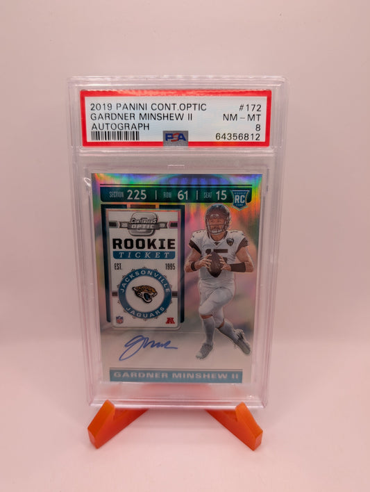 2019 Contenders Optic - Holo Rookie Ticket Auto Gardner Minshew #172 PSA 8 FRENLY BRICKS - Open 7 Days