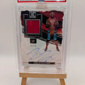 2023 Panini Impeccable Elegance Kofi Kingston EM-KKG /75 Auto Memorabilia PSA 8 FRENLY BRICKS - Open 7 Days