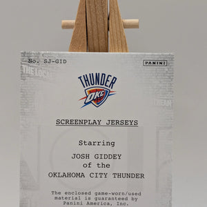 2023 Noir Screen Play Jerseys Josh Giddey Game Worn Patch /99 FRENLY BRICKS - Open 7 Days