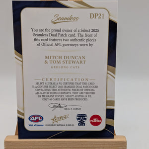 2025 Select Seamless Mitch Duncan Tom Stewart Dual Patch /60 Geelong FRENLY BRICKS - Open 7 Days