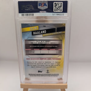 2019-20 Topps Finest Ucl Erling Haaland Refractor Rc #116 SP PSA 9 FRENLY BRICKS - Open 7 Days
