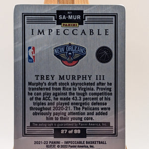 Trey Murphy III 2021-22 Impeccable Stainless Stars Autograph #'d l/99 Rookie RC FRENLY BRICKS - Open 7 Days
