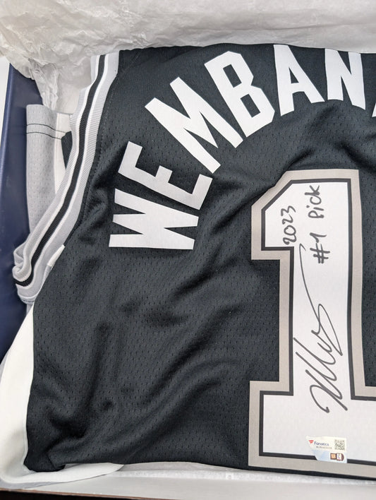 Victor Wembanyama Signed Nike Icon Jersey with 2023 #1 Pick Inscription Fanatics FRENLY BRICKS - Open 7 Days