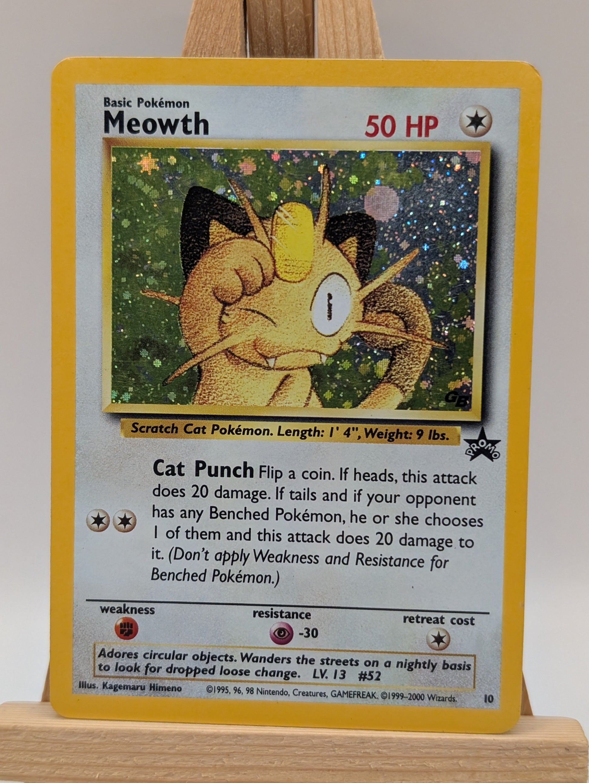 Meowth #10 GB PROMO 10 Black Star WOTC Wizards Coast HOLO 1999 Card FRENLY BRICKS - Open 7 Days