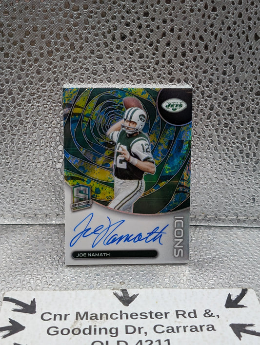 JOE NAMATH 2023 Panini Spectra NFL Football ON CARD AUTO #/8 ICONS Signature FRENLY BRICKS - Open 7 Days