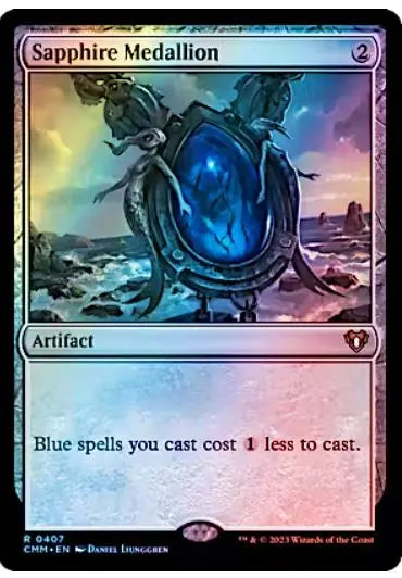 Sapphire Medallion Commander Masters (R) Collector #: 0407 FOIL FRENLY BRICKS - Open 7 Days